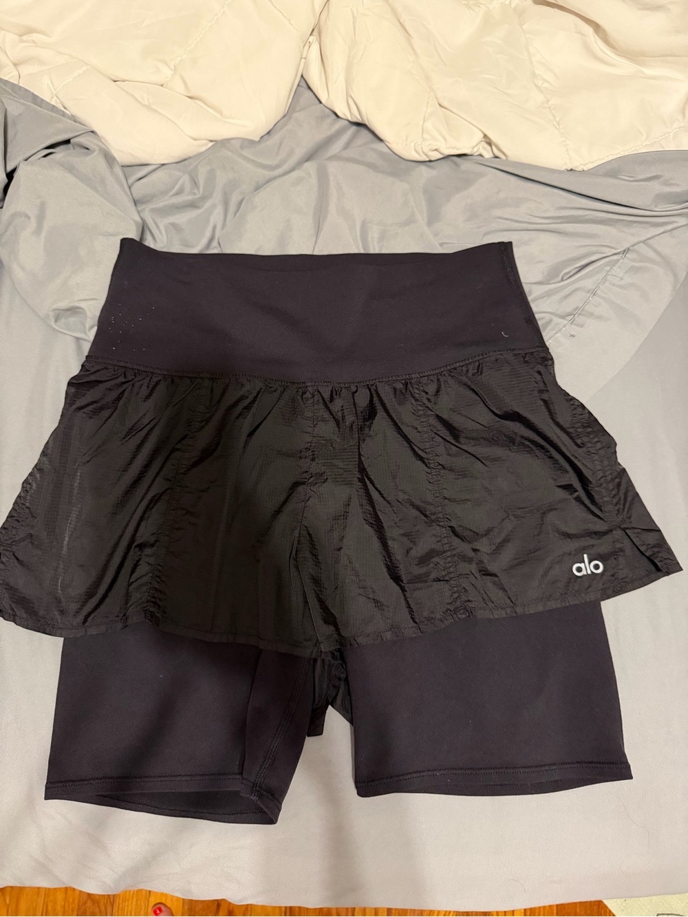 ALO Yoga Black Athletic Shorts with Built-In Shorts